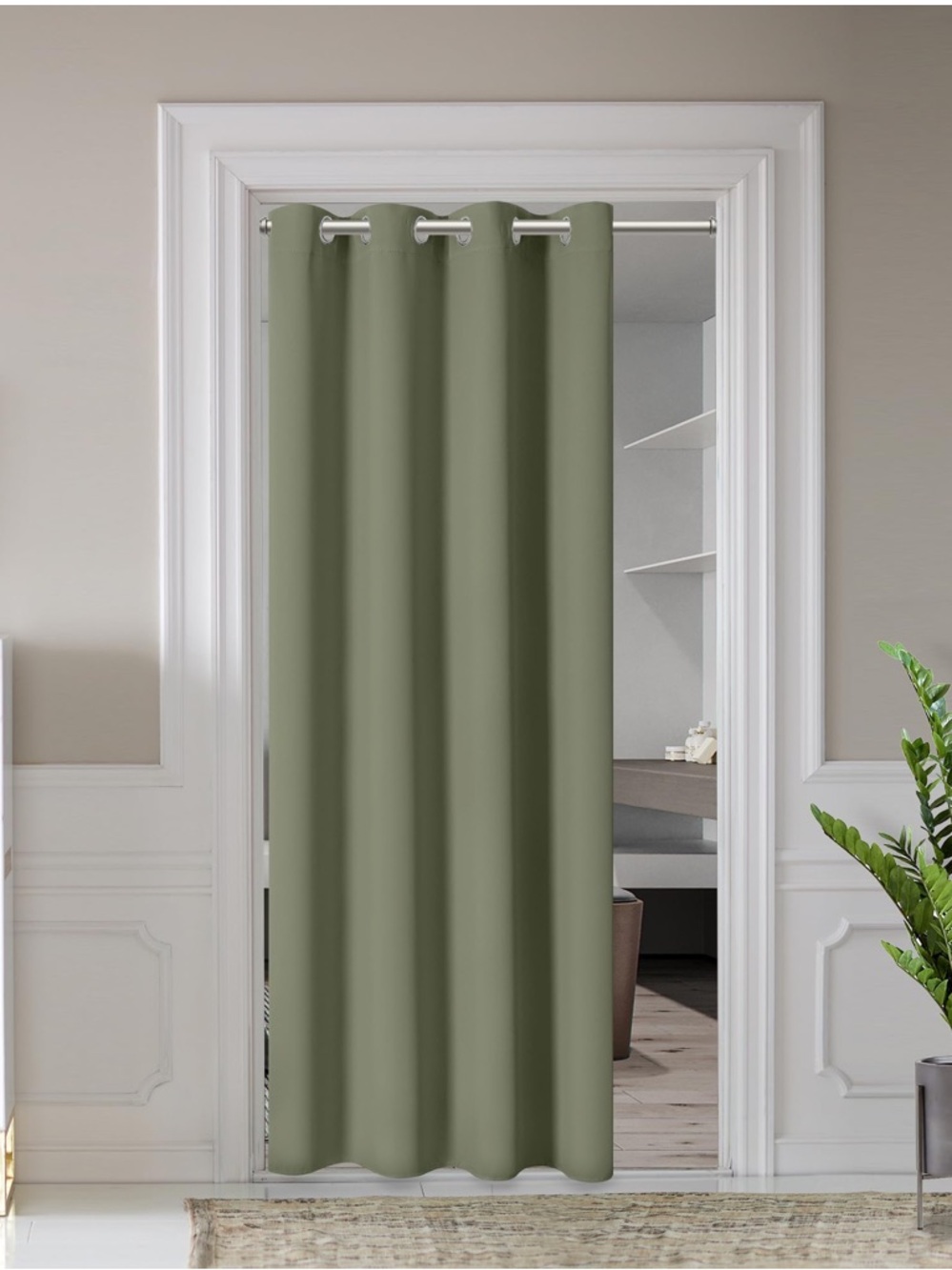 Door/Window Privacy Thermal Curtain w Grommet 25x80” (1-panel) Olive Green